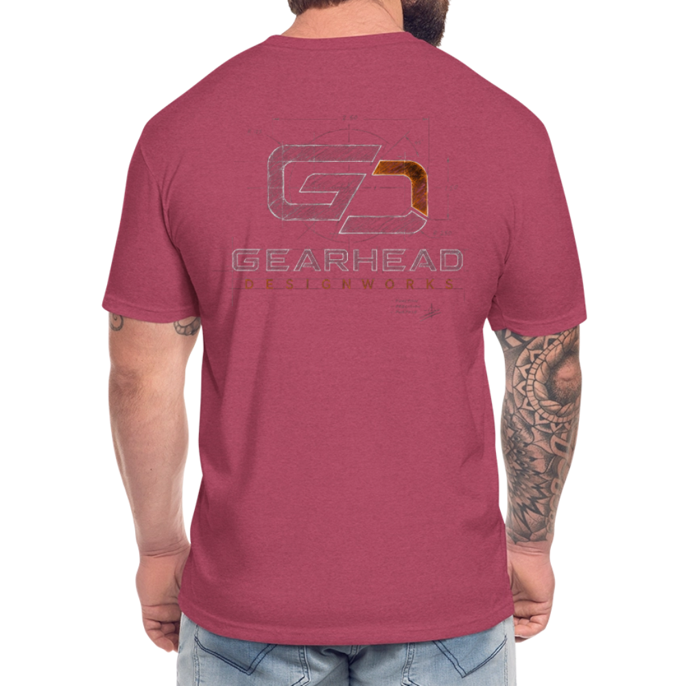 Designer T-shirt On the Back - heather burgundy