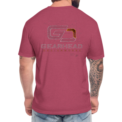 Designer T-shirt On the Back - heather burgundy
