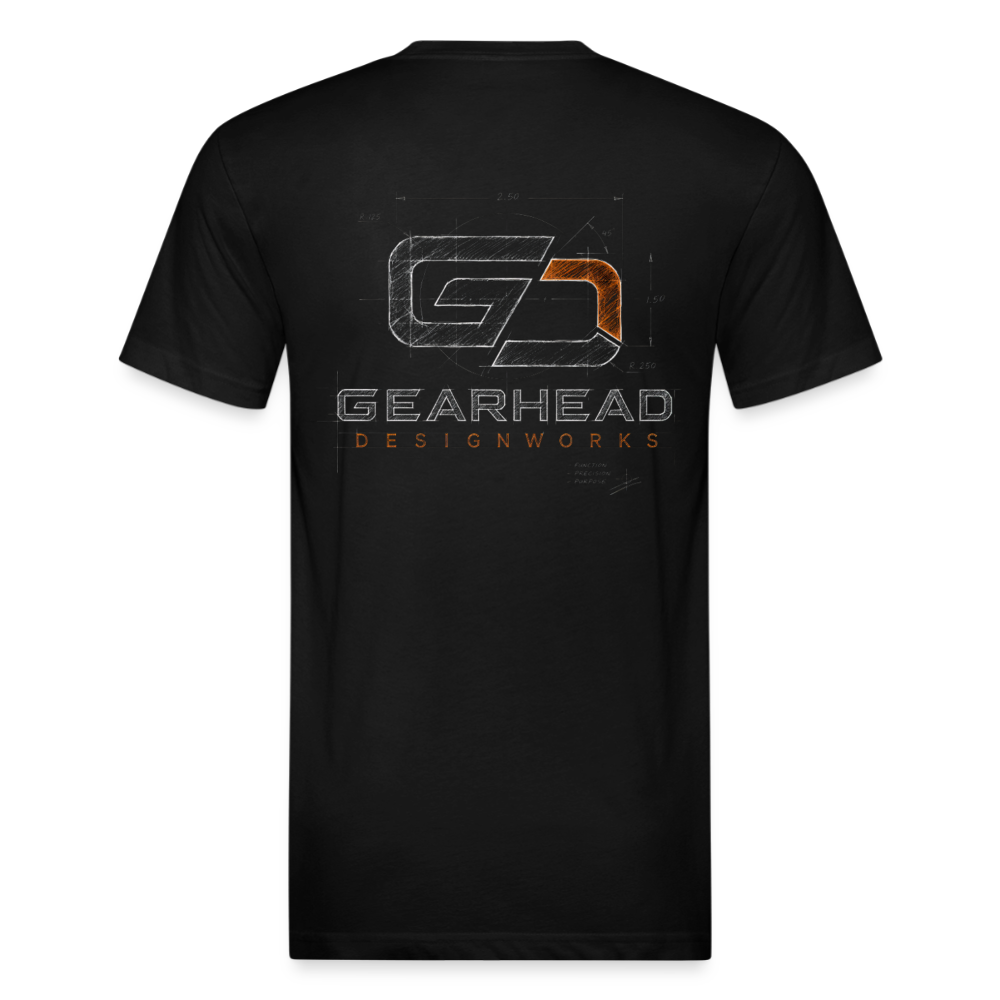Designer T-shirt On the Back - black