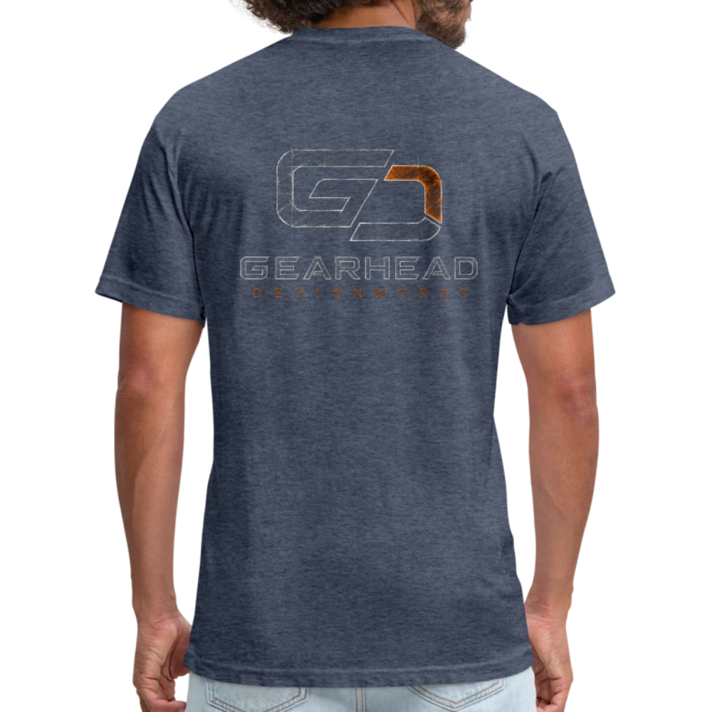 Designer T-shirt On the Back - heather navy