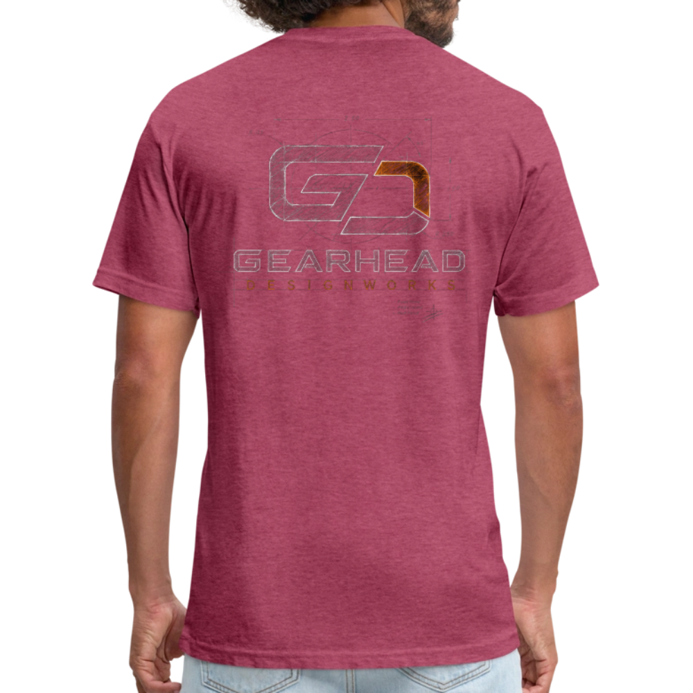 Designer T-shirt On the Back - heather burgundy