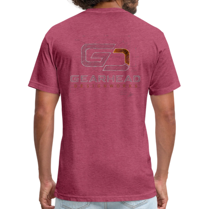 Designer T-shirt On the Back - heather burgundy