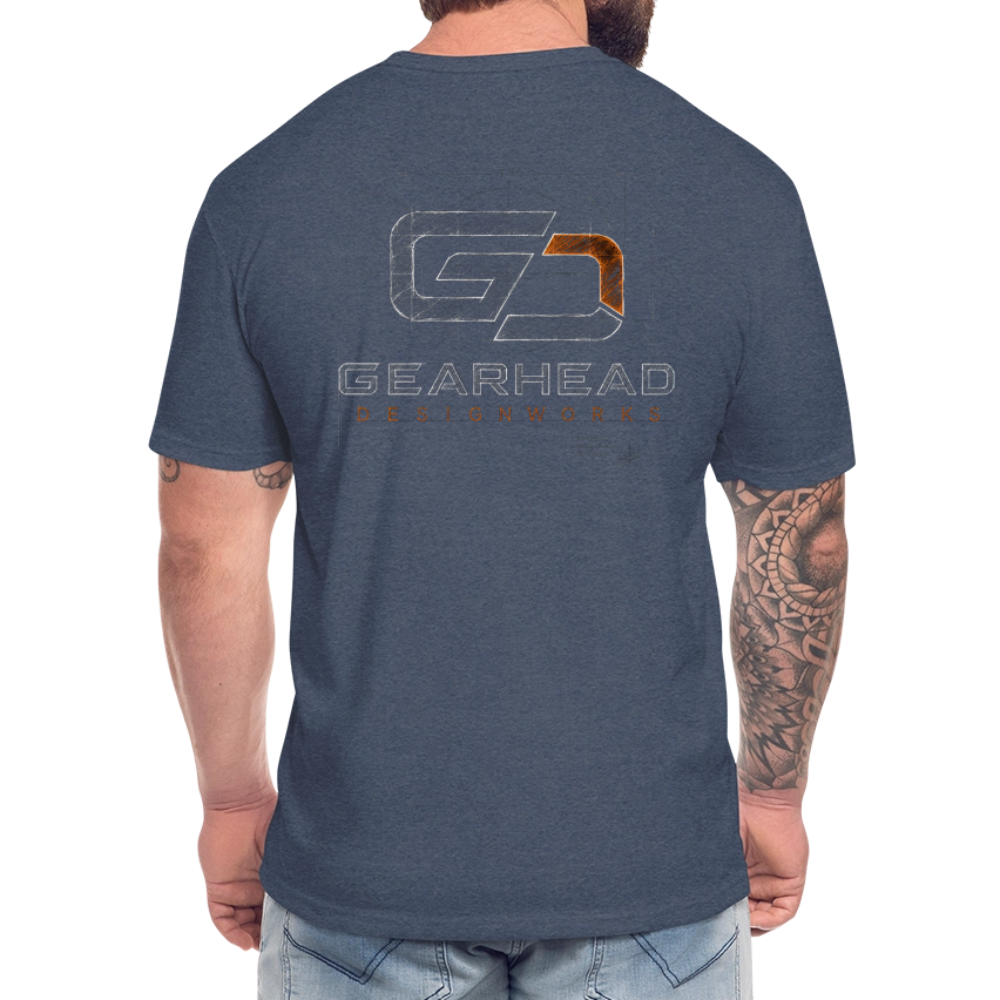 Designer T-shirt On the Back - heather navy