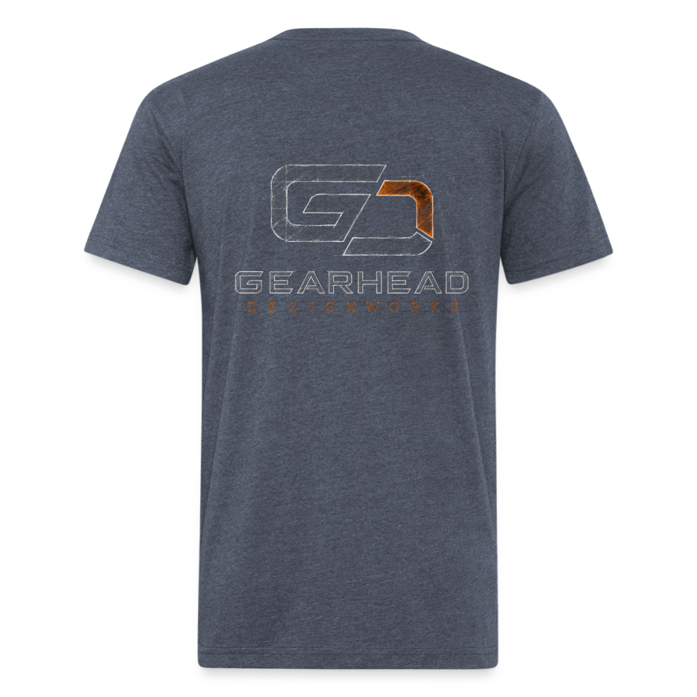 Designer T-shirt On the Back - heather navy