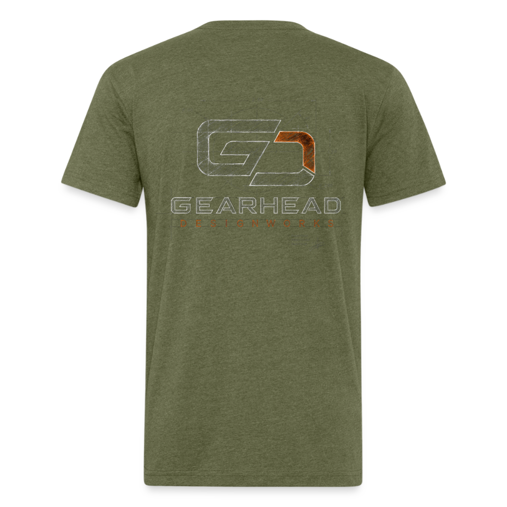 Designer T-shirt On the Back - heather military green