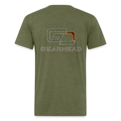 Designer T-shirt On the Back - heather military green