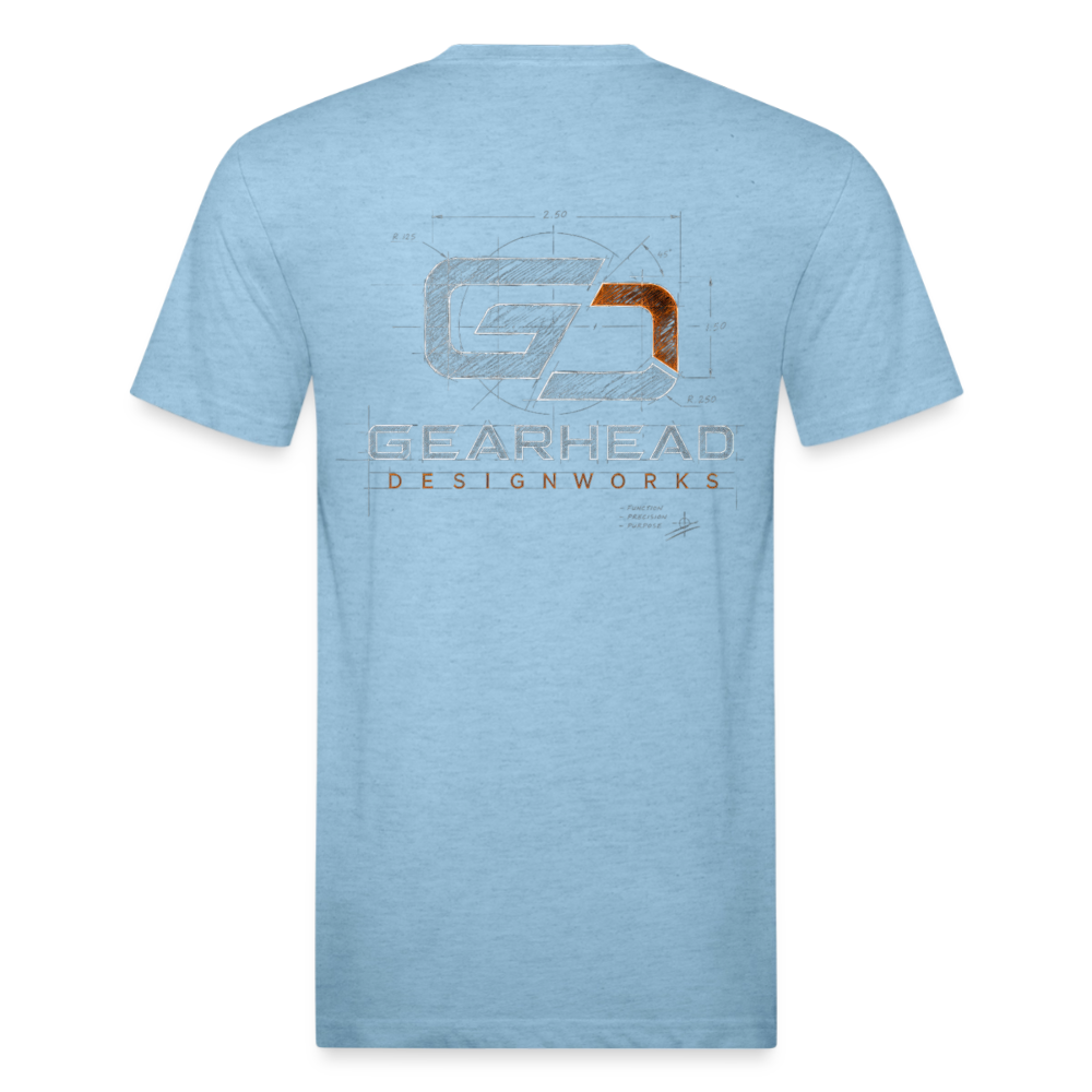 Designer T-shirt On the Back - heather blue