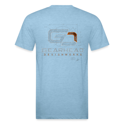 Designer T-shirt On the Back - heather blue