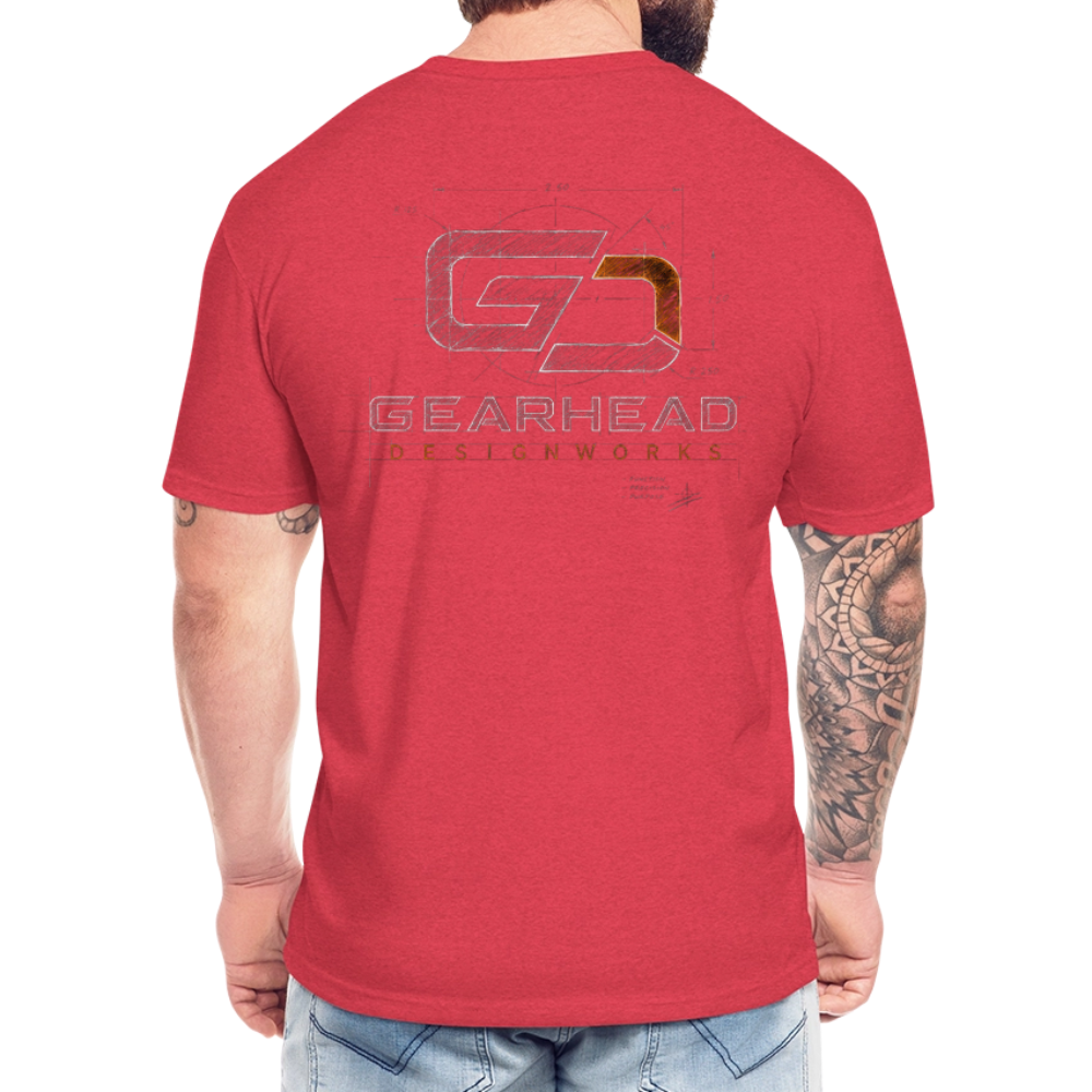 Designer T-shirt On the Back - heather red