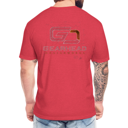 Designer T-shirt On the Back - heather red