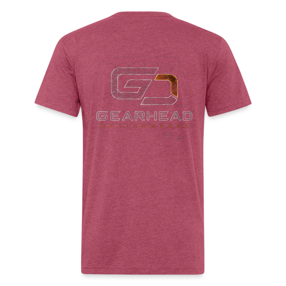Designer T-shirt On the Back - heather burgundy