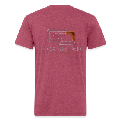 Designer T-shirt On the Back - heather burgundy