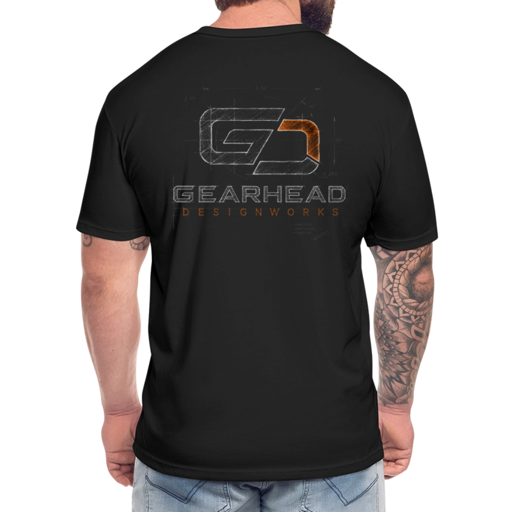 Designer T-shirt On the Back - black