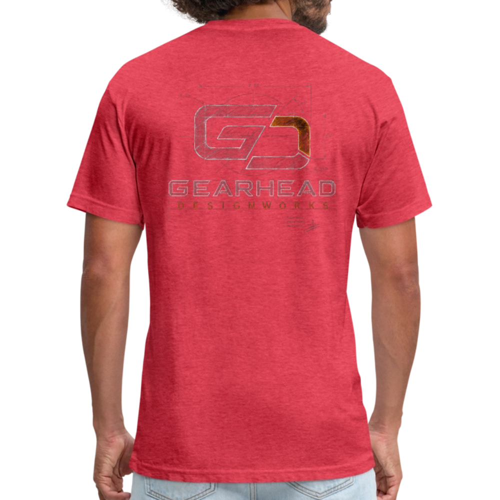 Designer T-shirt On the Back - heather red