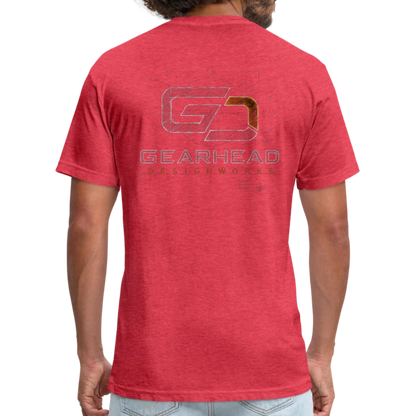 Designer T-shirt On the Back - heather red