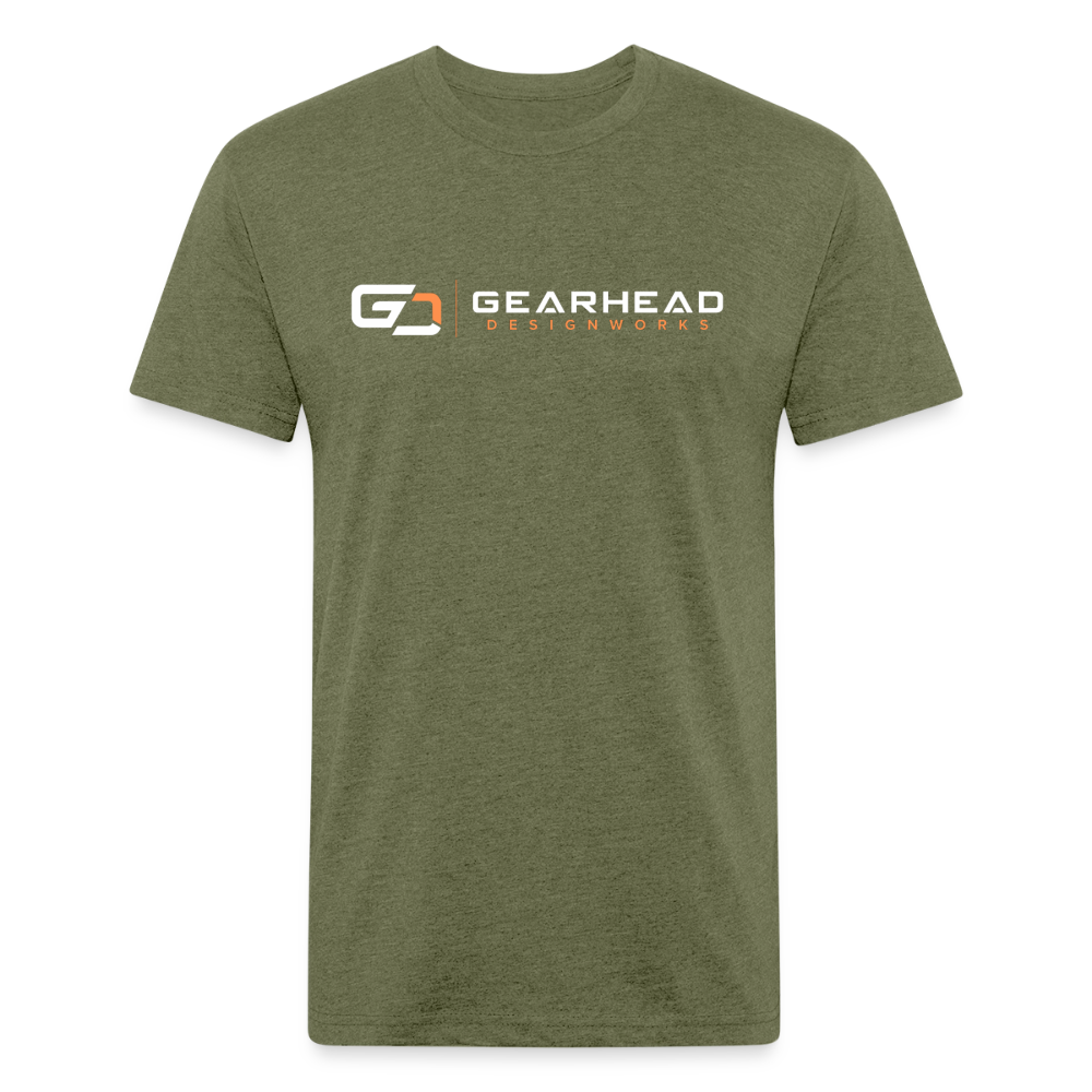 Designer T-shirt On the Back - heather military green