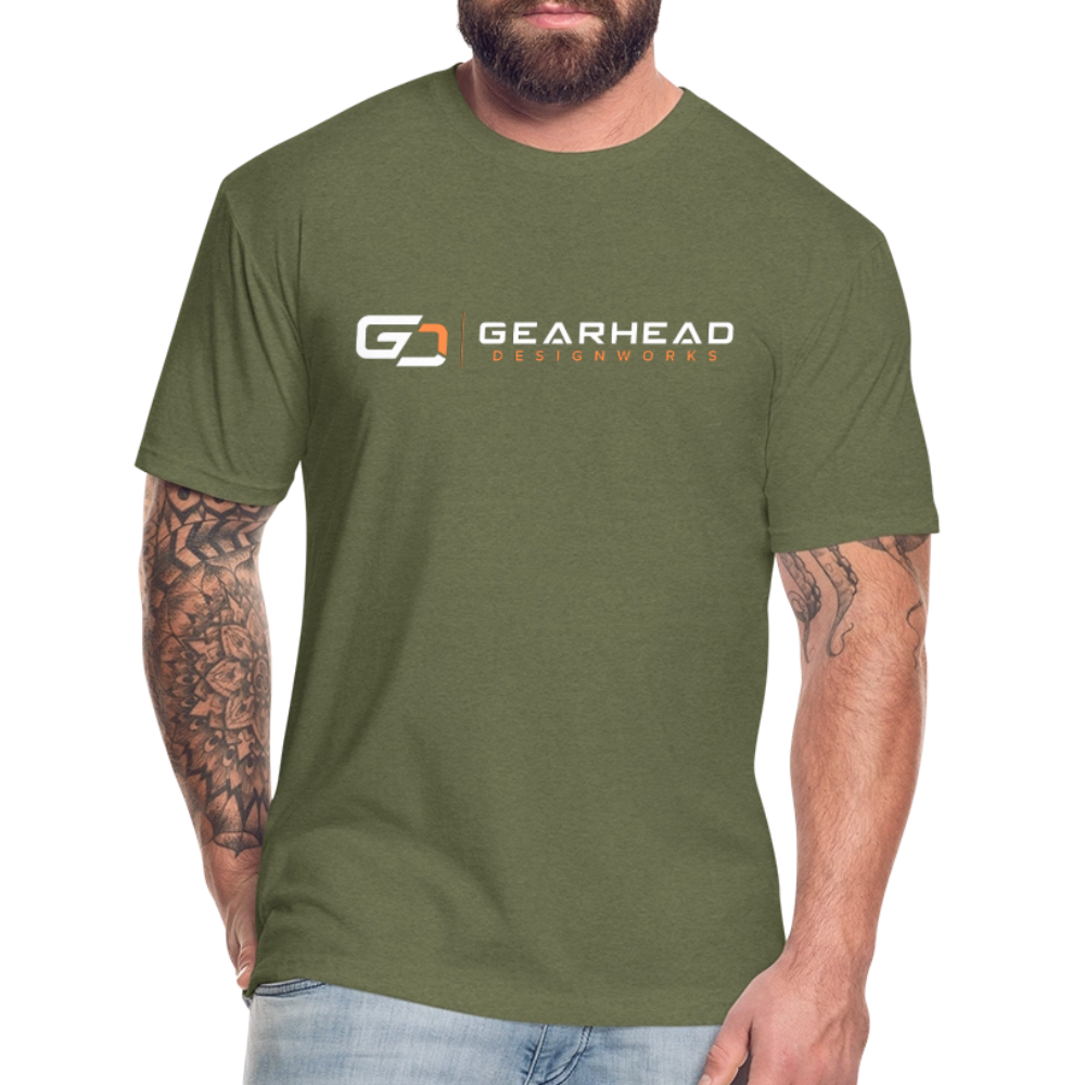 Designer T-shirt On the Back - heather military green