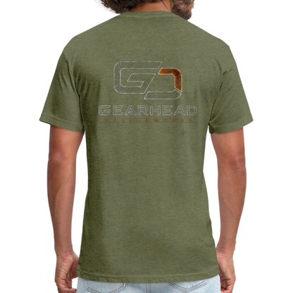 Designer T-shirt On the Back - heather military green