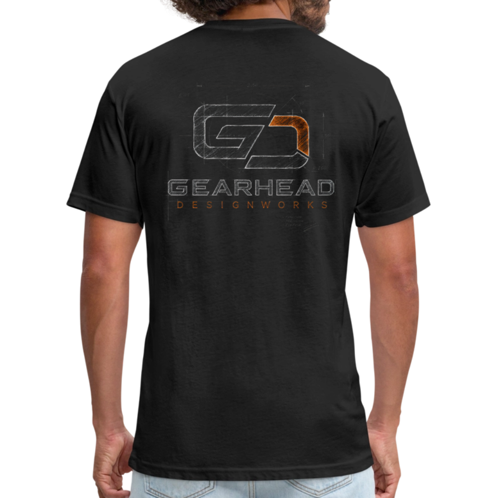 Designer T-shirt On the Back - black