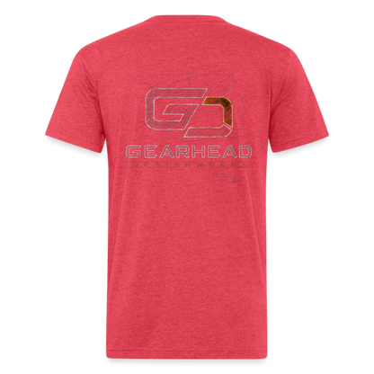 Designer T-shirt On the Back - heather red